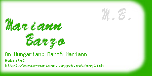 mariann barzo business card
